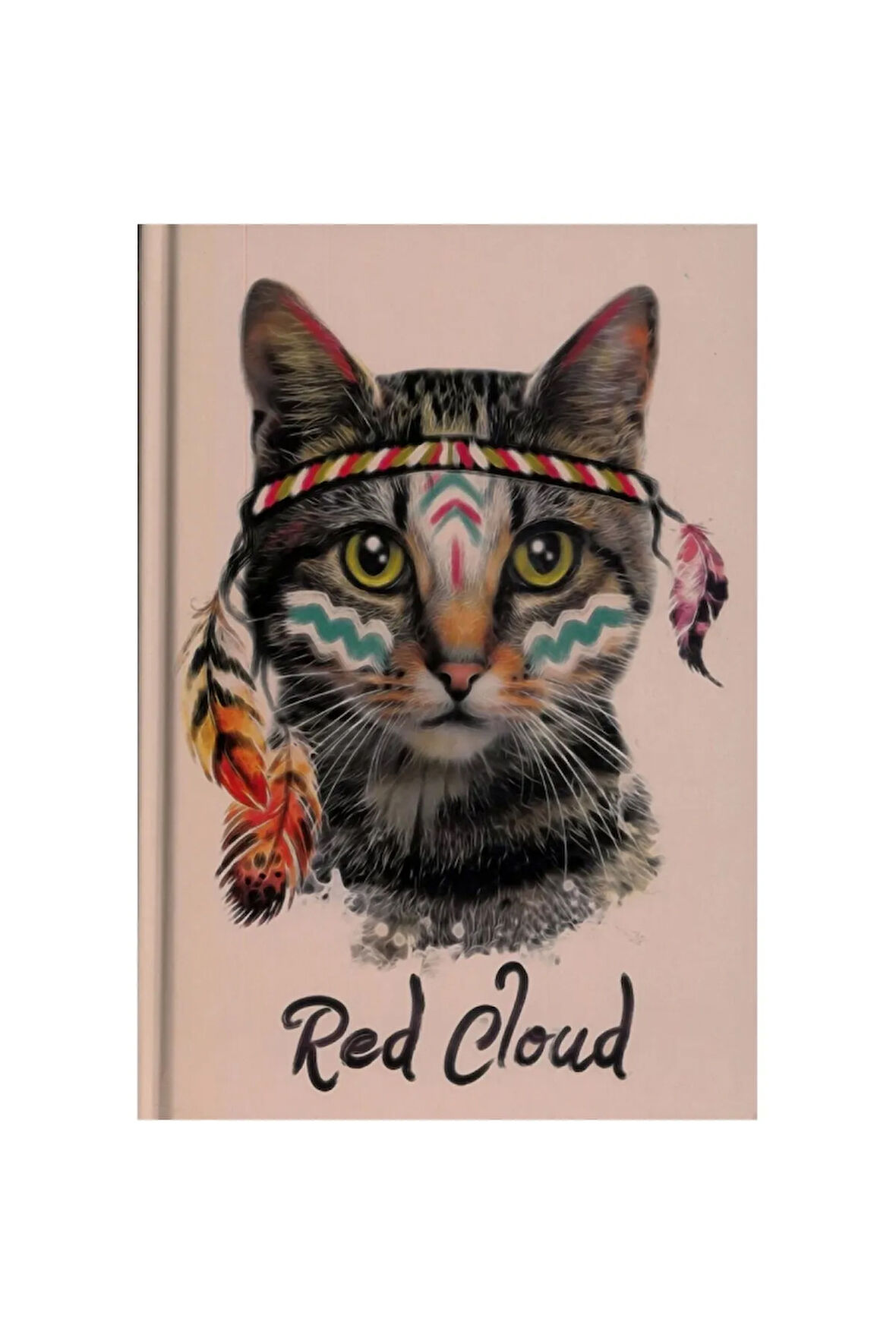 ANIMALS / RED CLOUD CAT SERT KAPAK A5 ÇİZGİLİ DEFTER 96 YP