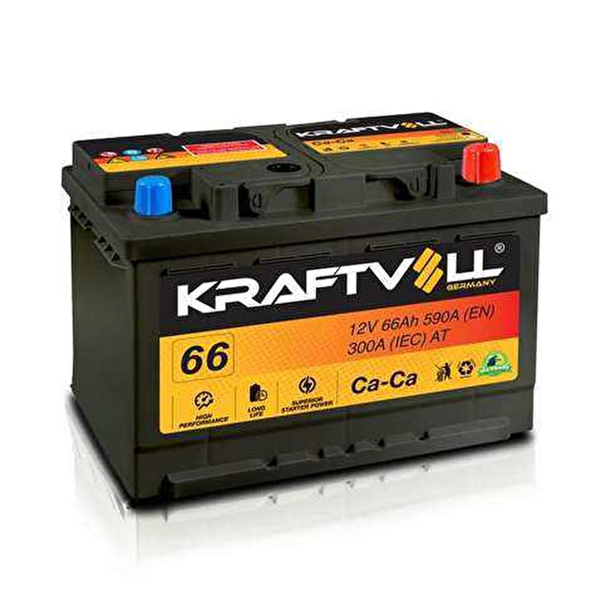 AKU 12V 66 AH LB3 278×175×175 TAM KAPALI ALÇAK - KRAFTVOLL 18010009