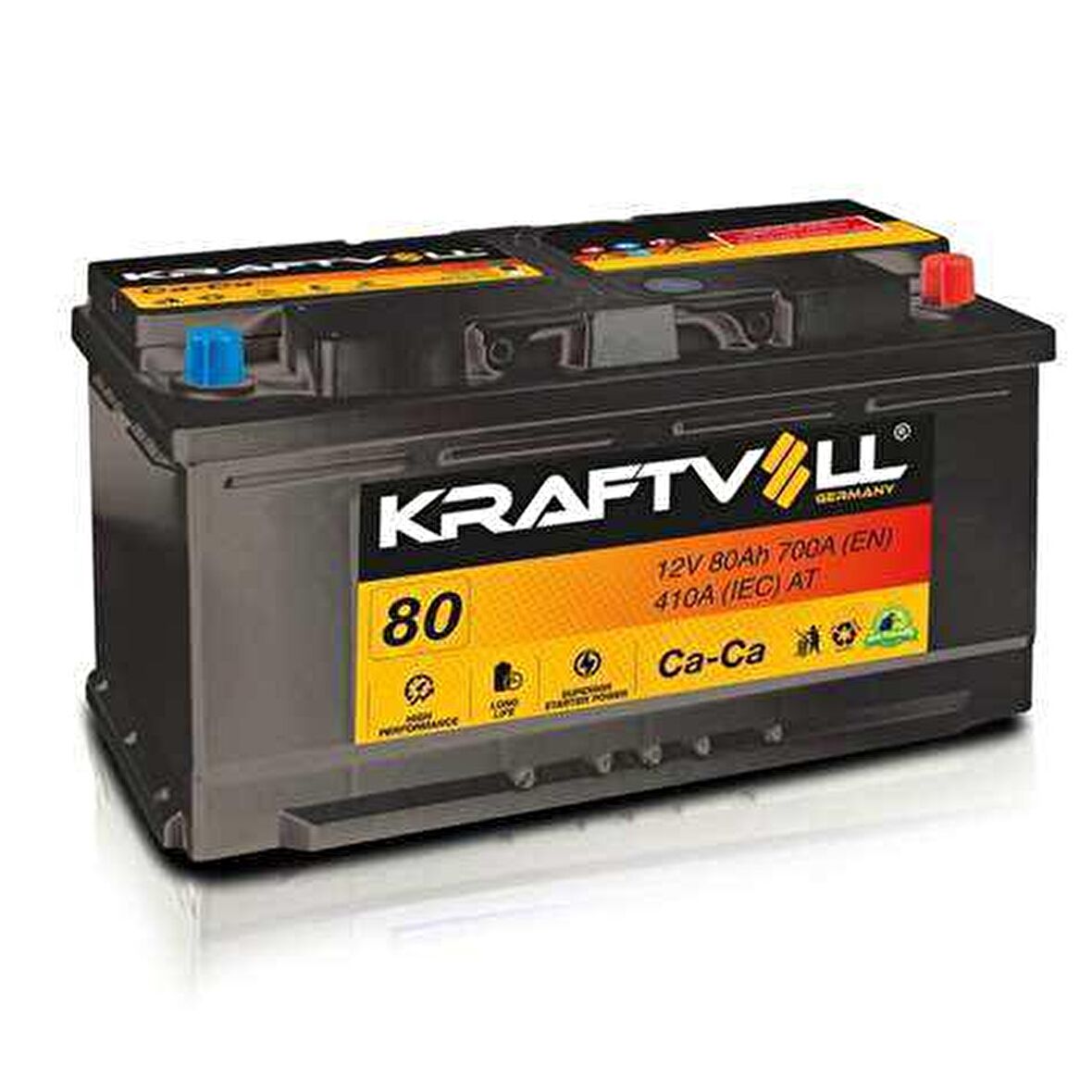 AKU 12V 80 AH LB4 315×175×175 ALCAK TAM KAPALI - KRAFTVOLL 18010014