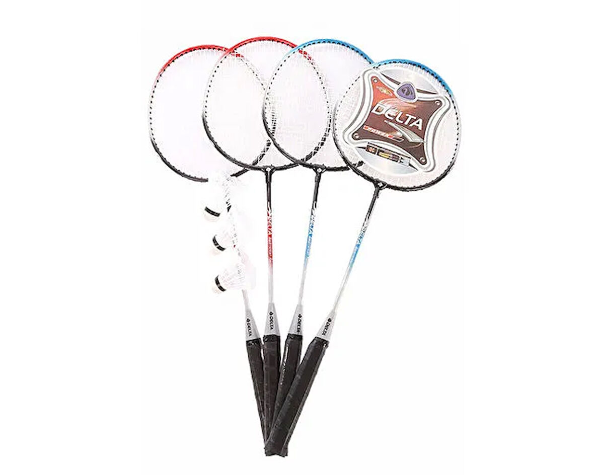 Delta Badminton 4 Raket + 3 Top Set Badminton Malzemeleri GBS-713 Çok Renkli