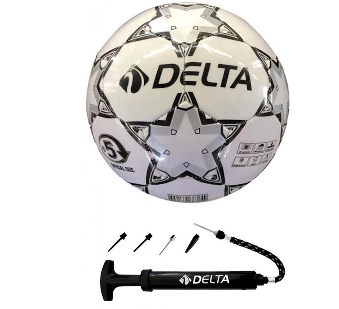 Delta Stapler 5 Numara Dikişli Futbol Topu + Top Pompası