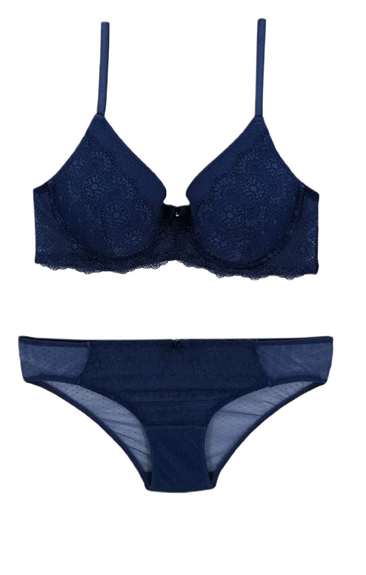 Pierre Cardin Kadın Koyu Mavi Balenli Desteksiz Sütyen Takımı 4680