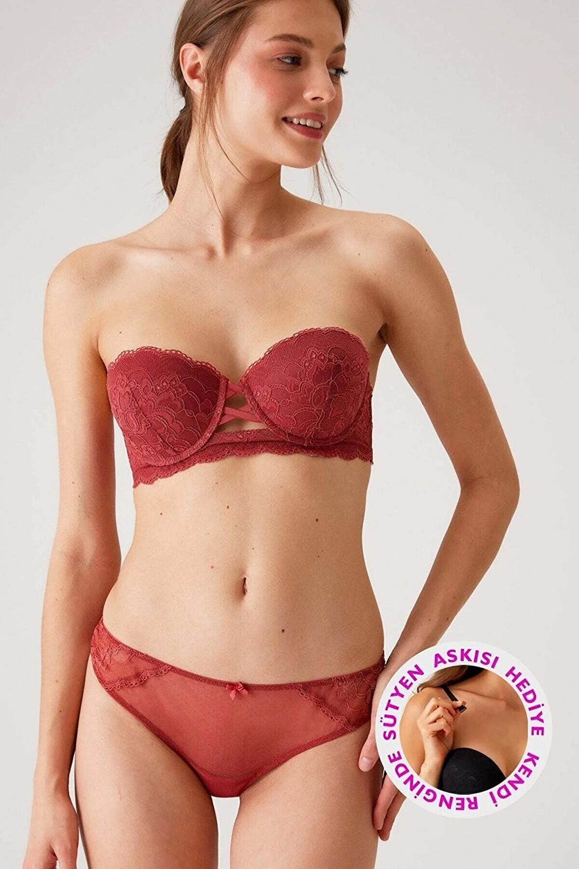 2'li Ekonomik Paket Siyah-Pink Nude 6807 Kansas Dantelli Micro Saten Sütyen Set (D Cup Seçeneğiyle)