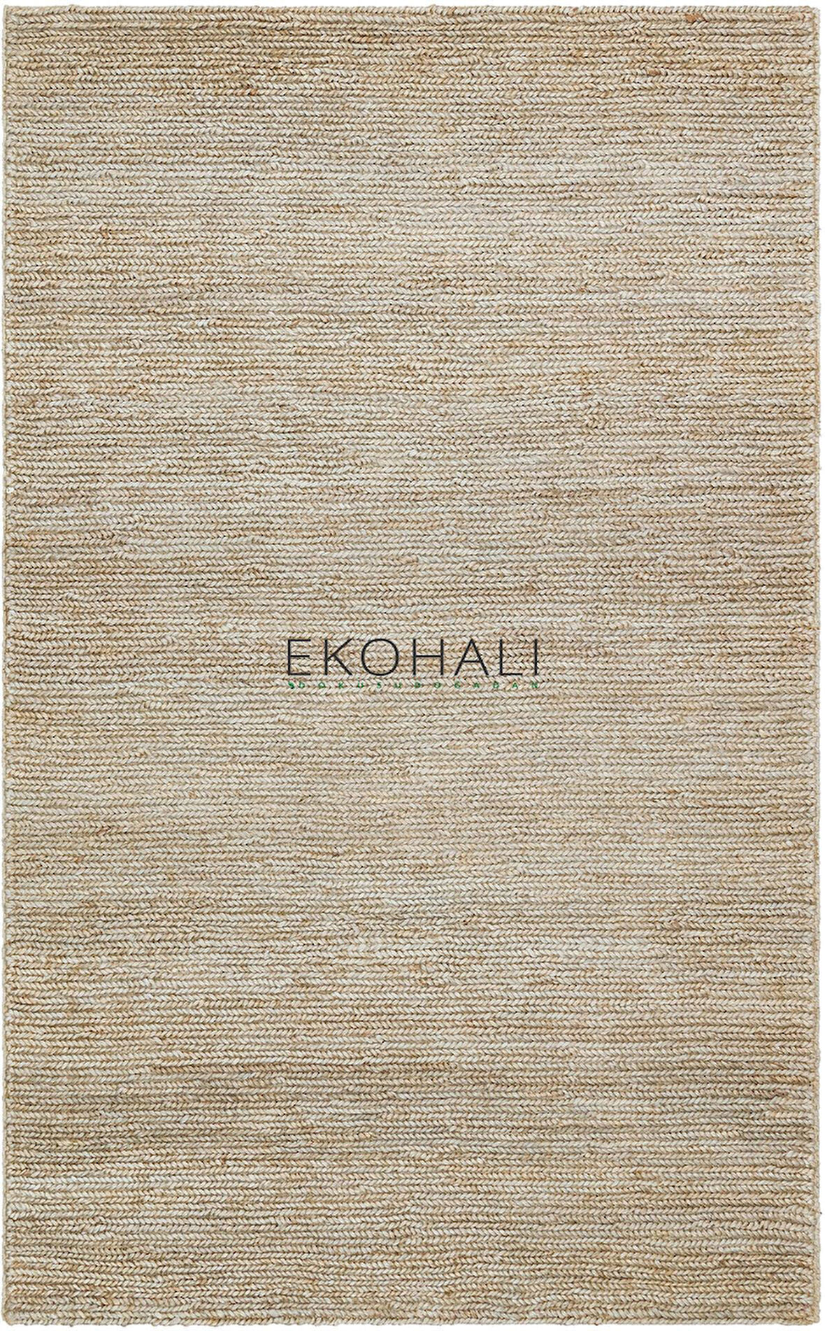Fine Koleksiyonu Jüt ile üretilen el dokuma sisal kilim Dark Natural