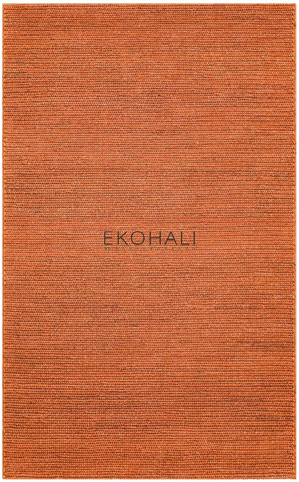 Fine Koleksiyonu Jüt ile üretilen el dokuma sisal kilim Rust Natural