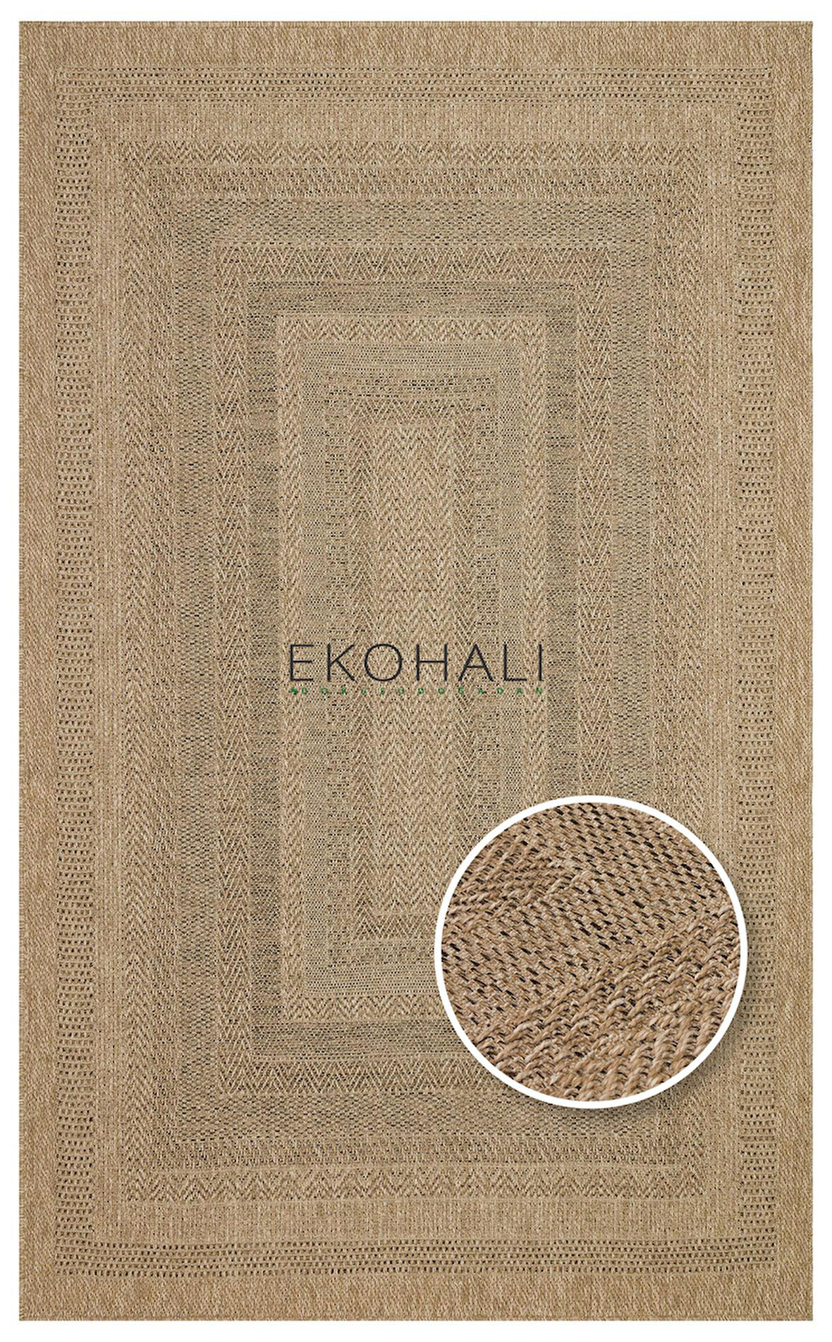 Salda Koleksiyonu iç ve Dış Mekan Kullanımına Uygun Jüt Görünümlü Yumuşak Dokulu Sisal Kilim SLD 02 Natural