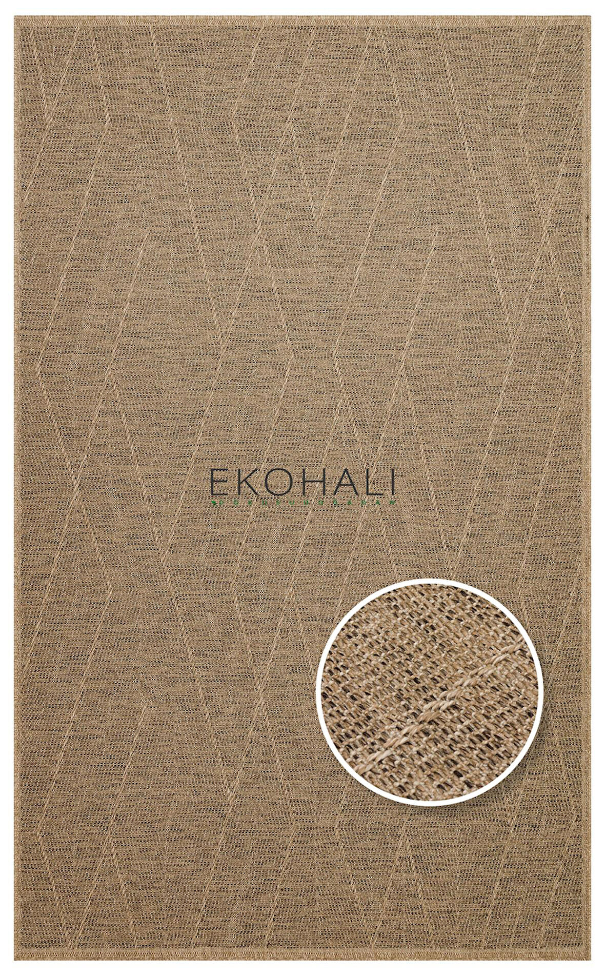 Salda Koleksiyonu iç ve Dış Mekan Kullanımına Uygun Jüt Görünümlü Yumuşak Dokulu Sisal Kilim SLD 03 Natural