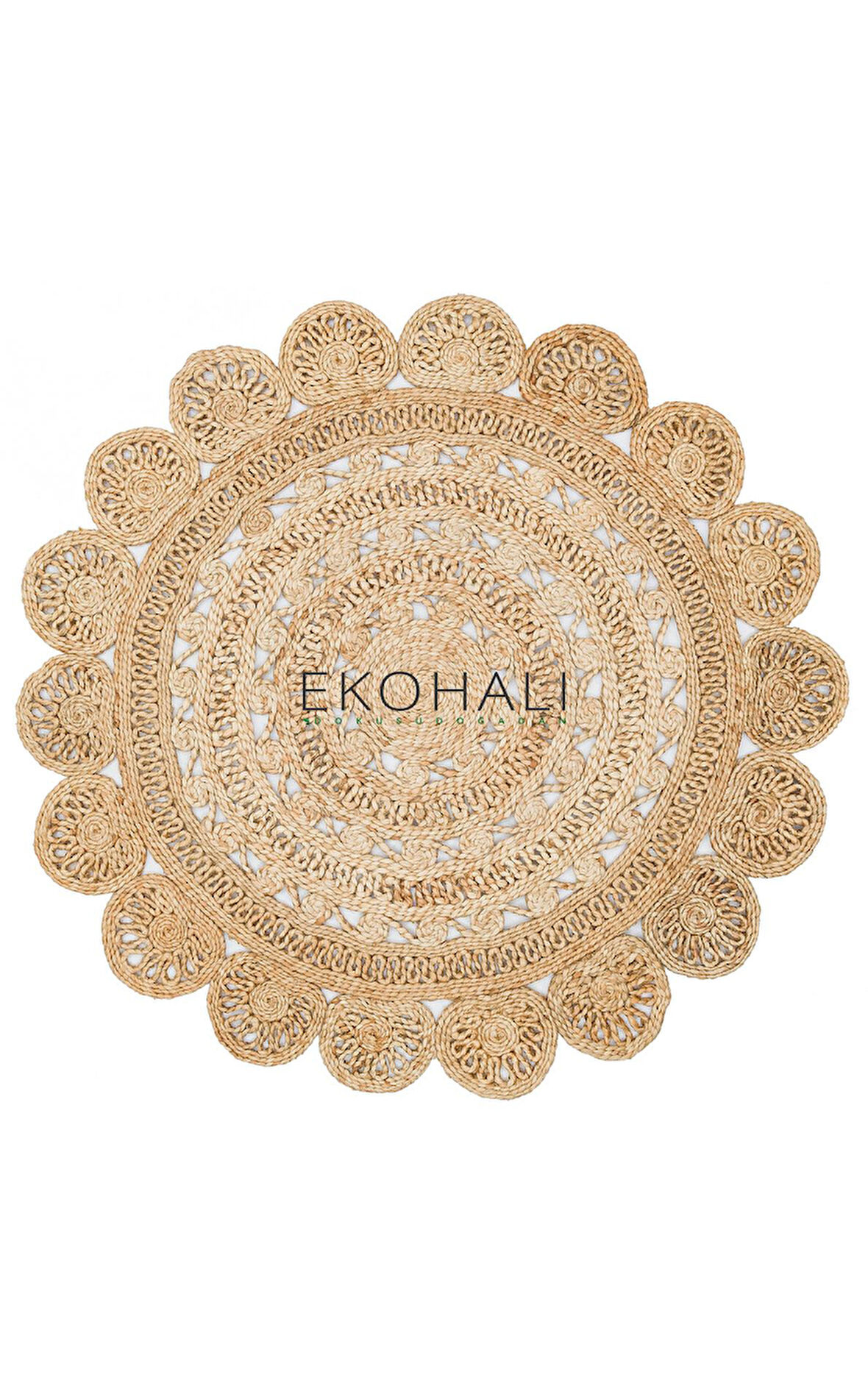 Solo Koleksiyonu Jüt ile üretilen el dokuma sisal kilim CA-105 Dhurrie XW