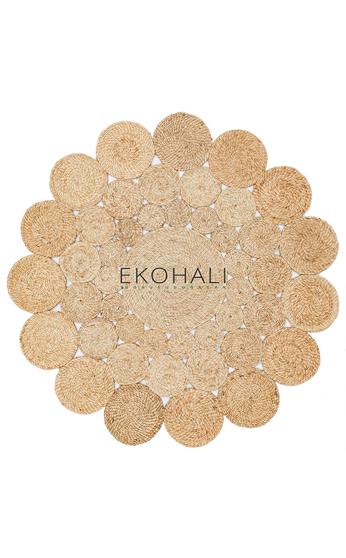 Solo Koleksiyonu Jüt ile üretilen el dokuma sisal kilim CA-111 Natural XW