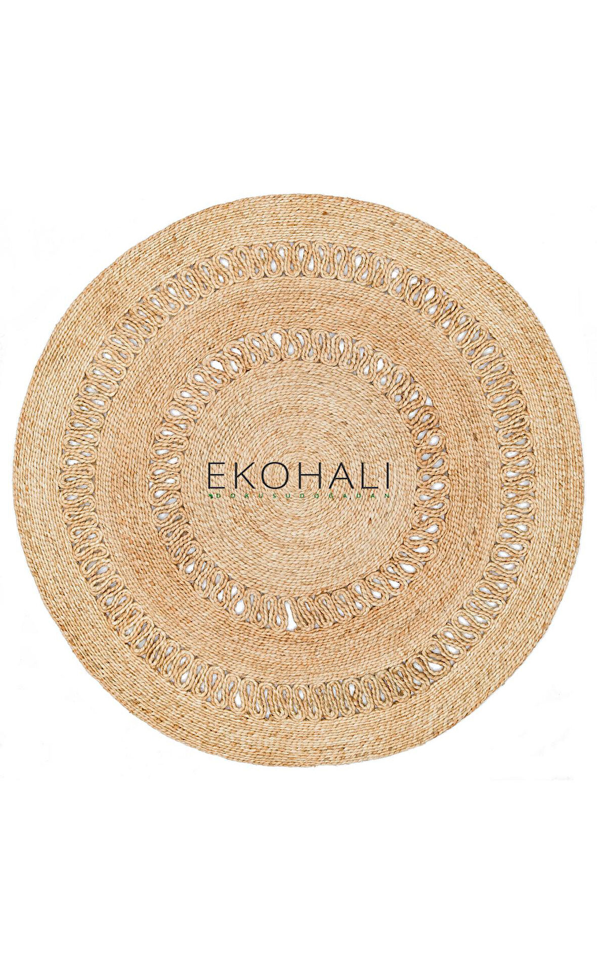 Solo Koleksiyonu Jüt ile üretilen el dokuma sisal kilim CA-112 Natural XW