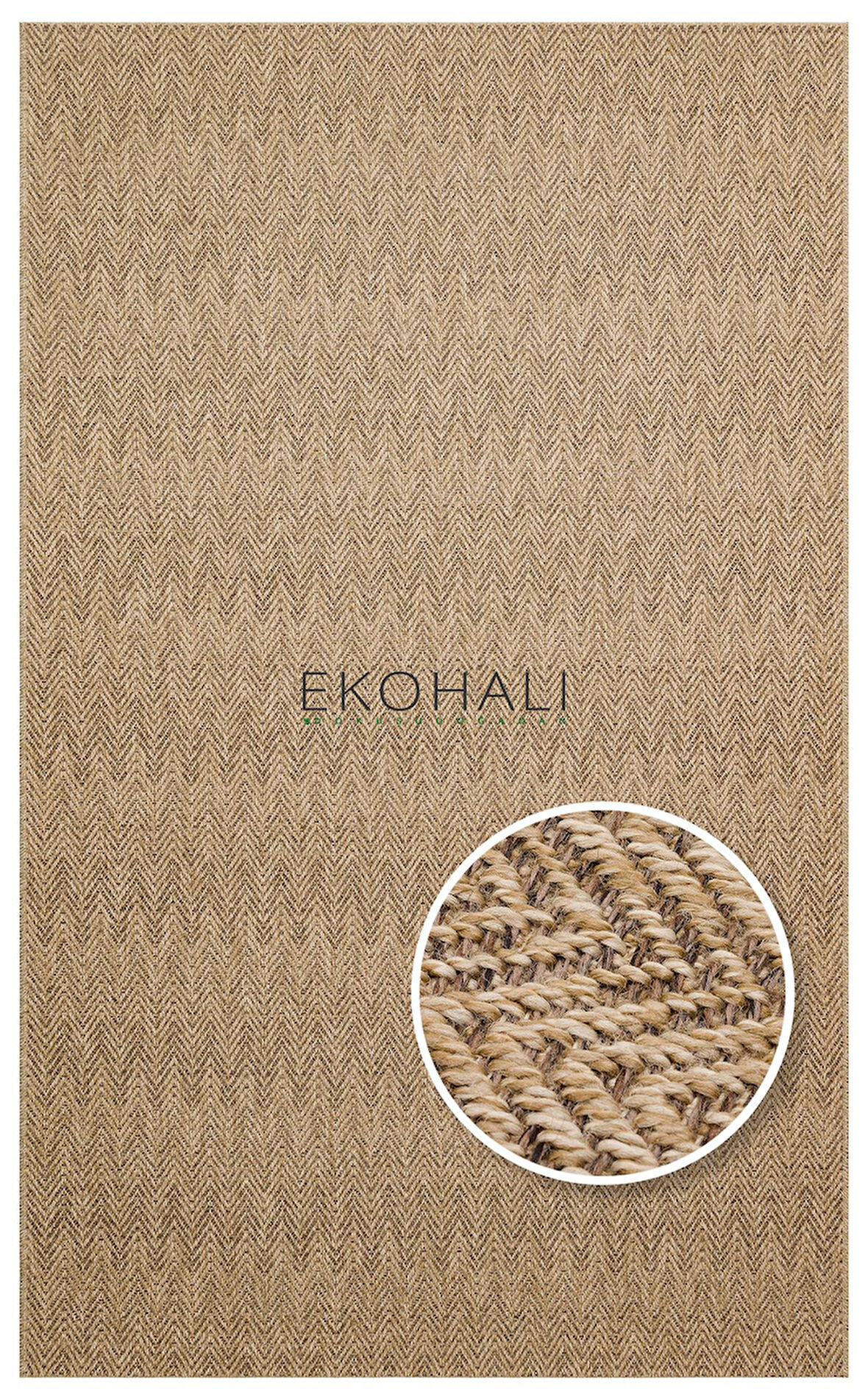 Ventura Koleksiyonu Örgülü Naturel Dekoratif Halı VNT 02 Natural Mocha