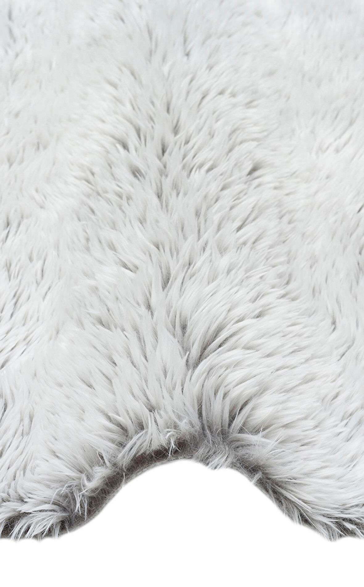 Angora Koleksiyonu Uzun Tüylü Suni Kürk Halı ANG Plain Gri