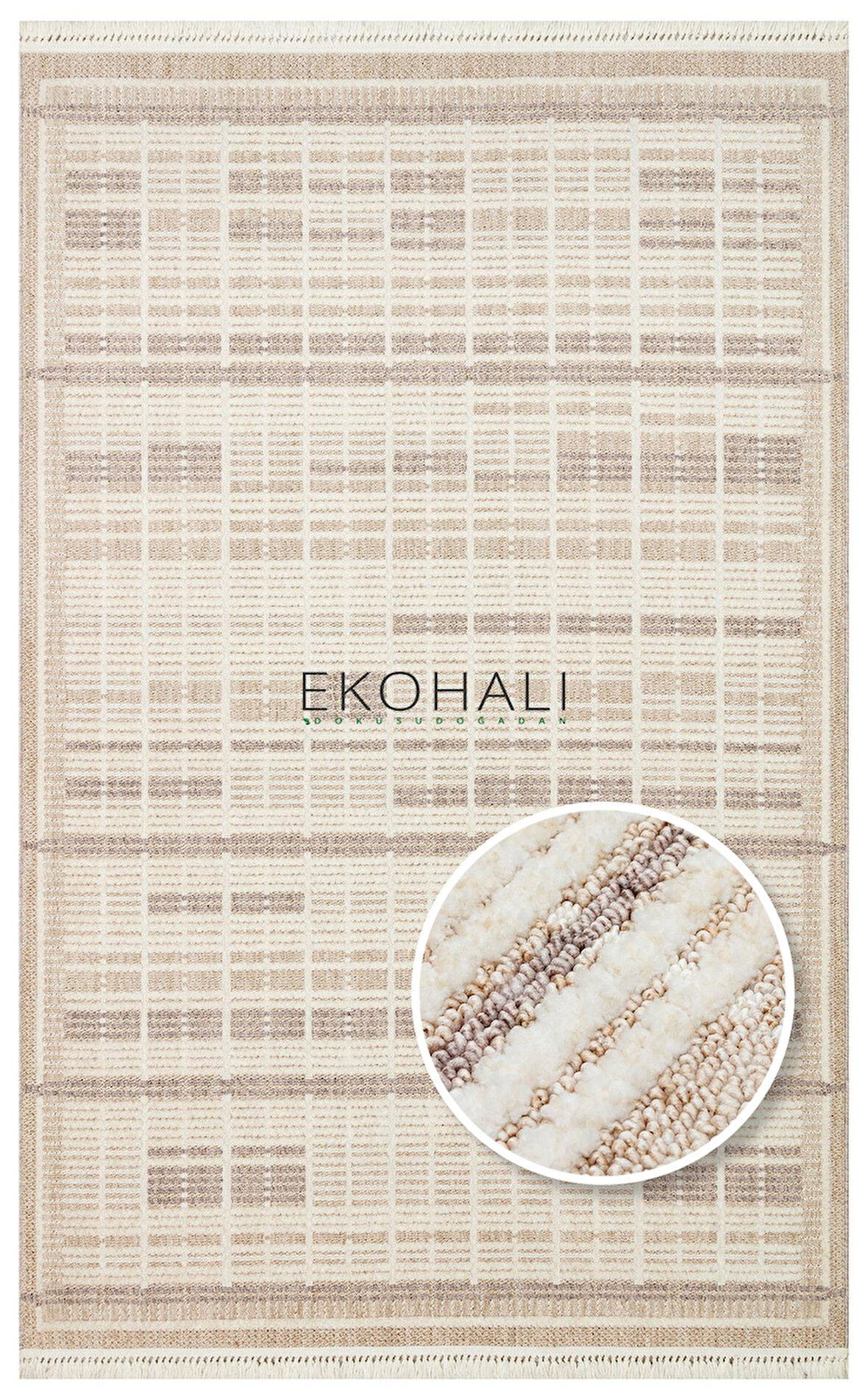 Joy Koleksiyonu Yumuşak Dokulu Tozsuz Halı JOY 04 Beige Grey