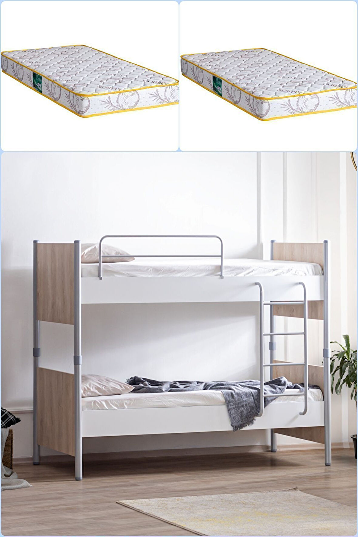 Ranza, Zirve Metal Ayrılabilir Ranza 2 Adet Comfort Yatak