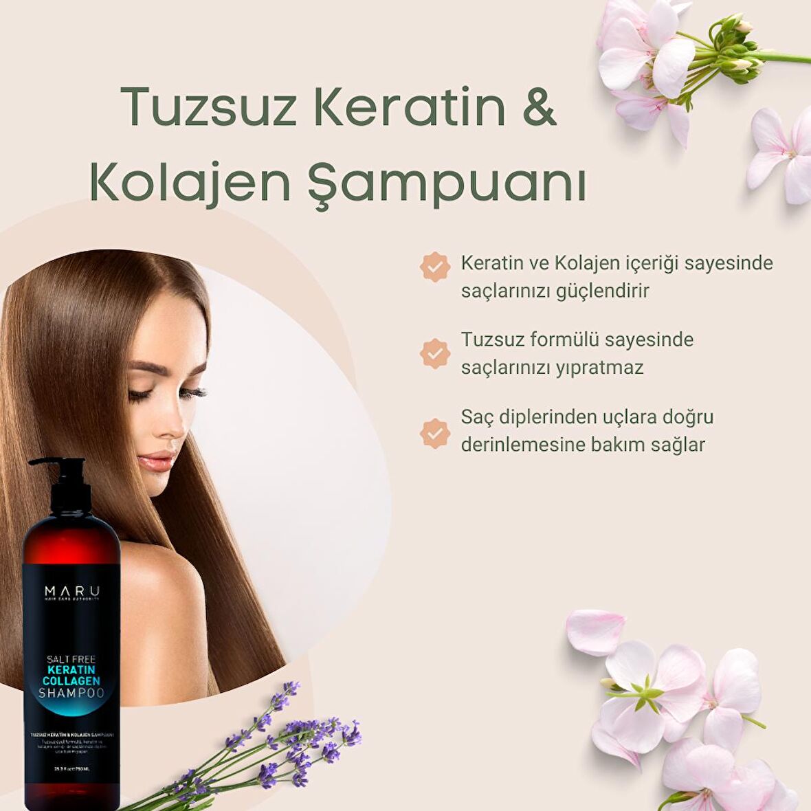 Tuzsuz Keratin Ve Kolajen Bakım Şampuan 750 ml