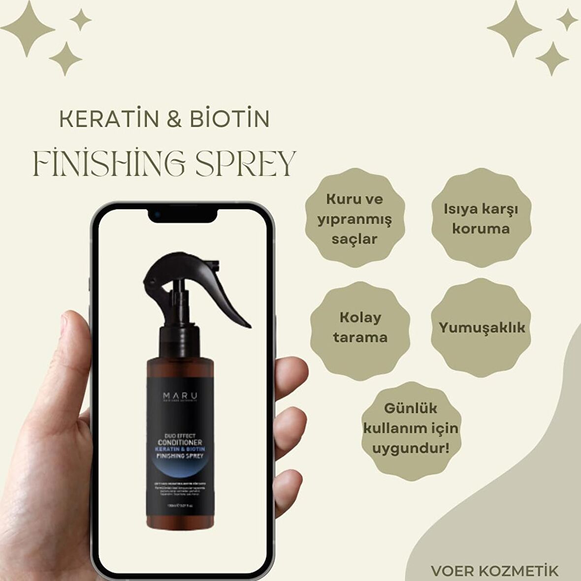 Keratin & Biotin Isı Koruyucu Saç Bakım Spreyi 150 ml