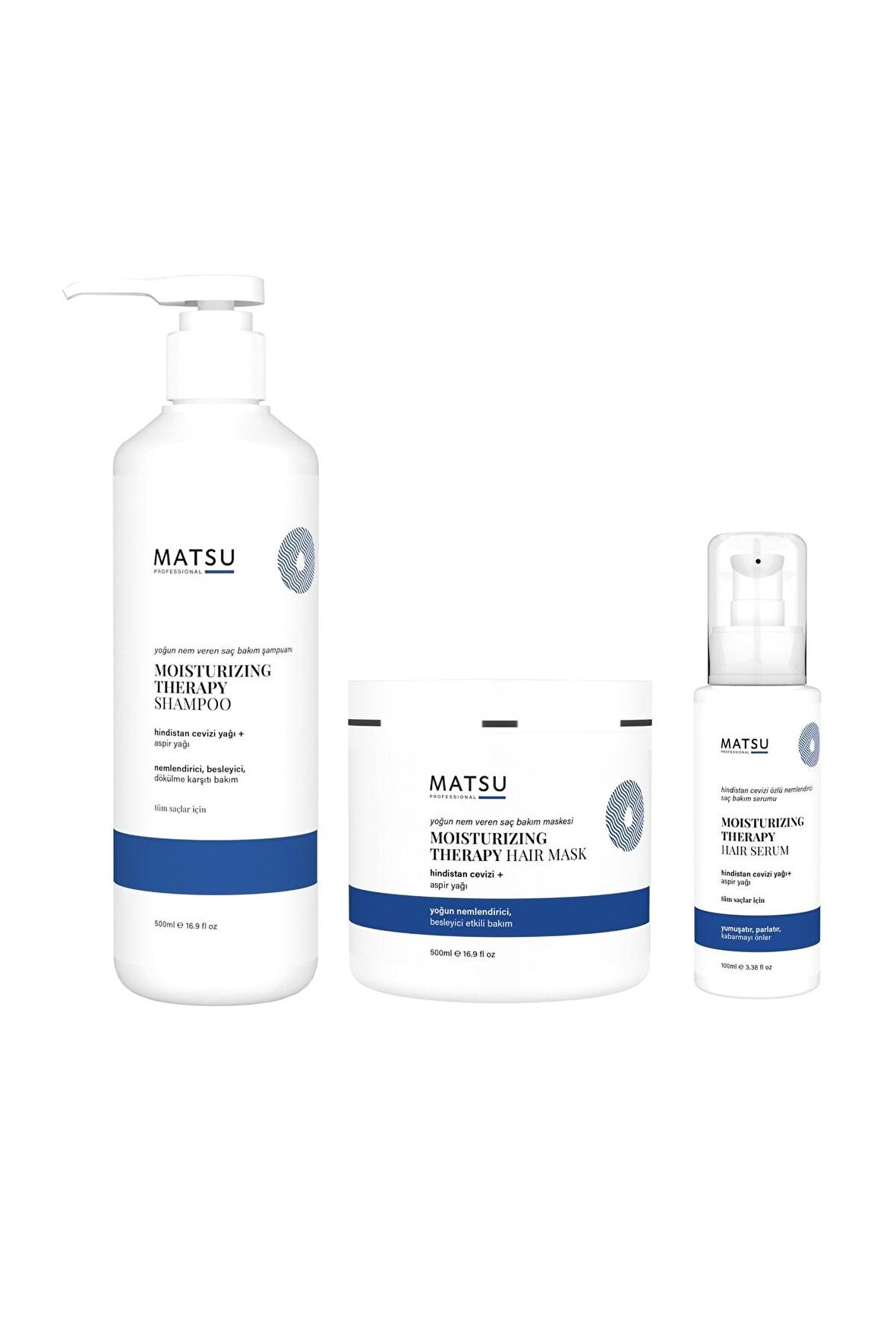 Matsu Moisturizing Therapy Shampoo + Moisturizing Therapy Mask + Moisturizing Therapy Serum 3'lü Set