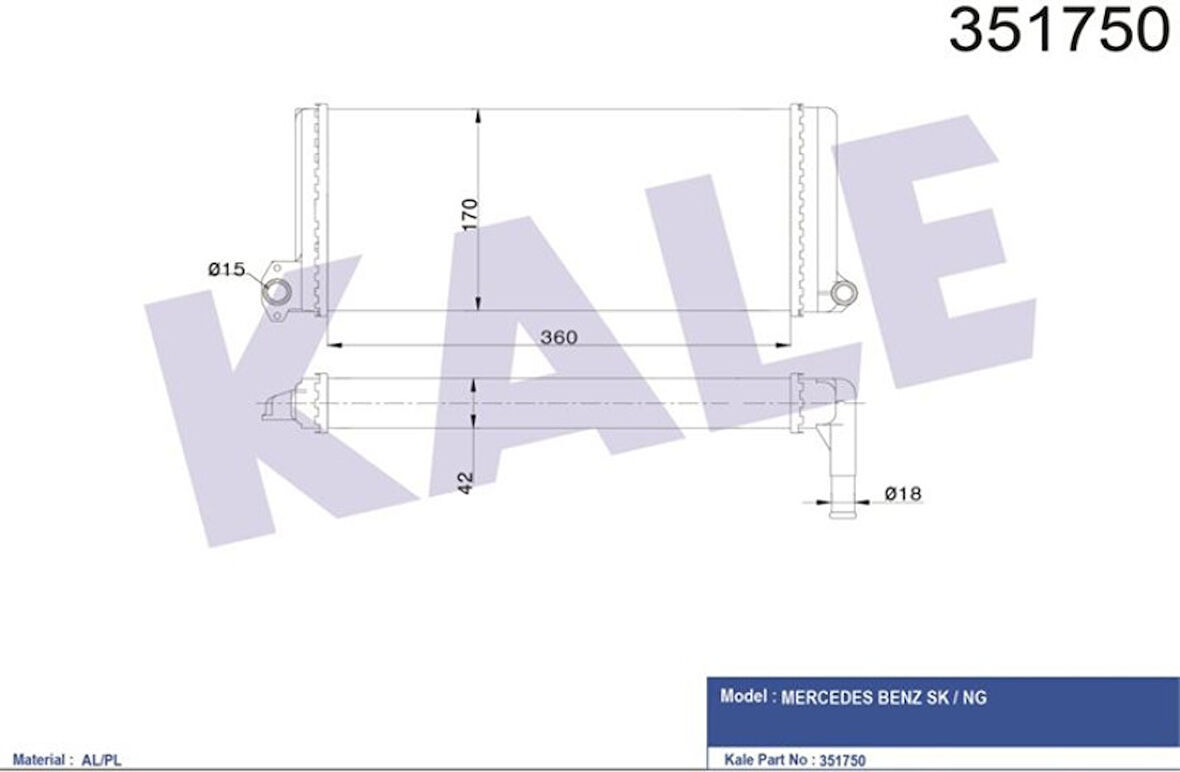Mercedes Kalorıfer Radyatoru Mercedes Benz Sk / Ng - Kale 351750