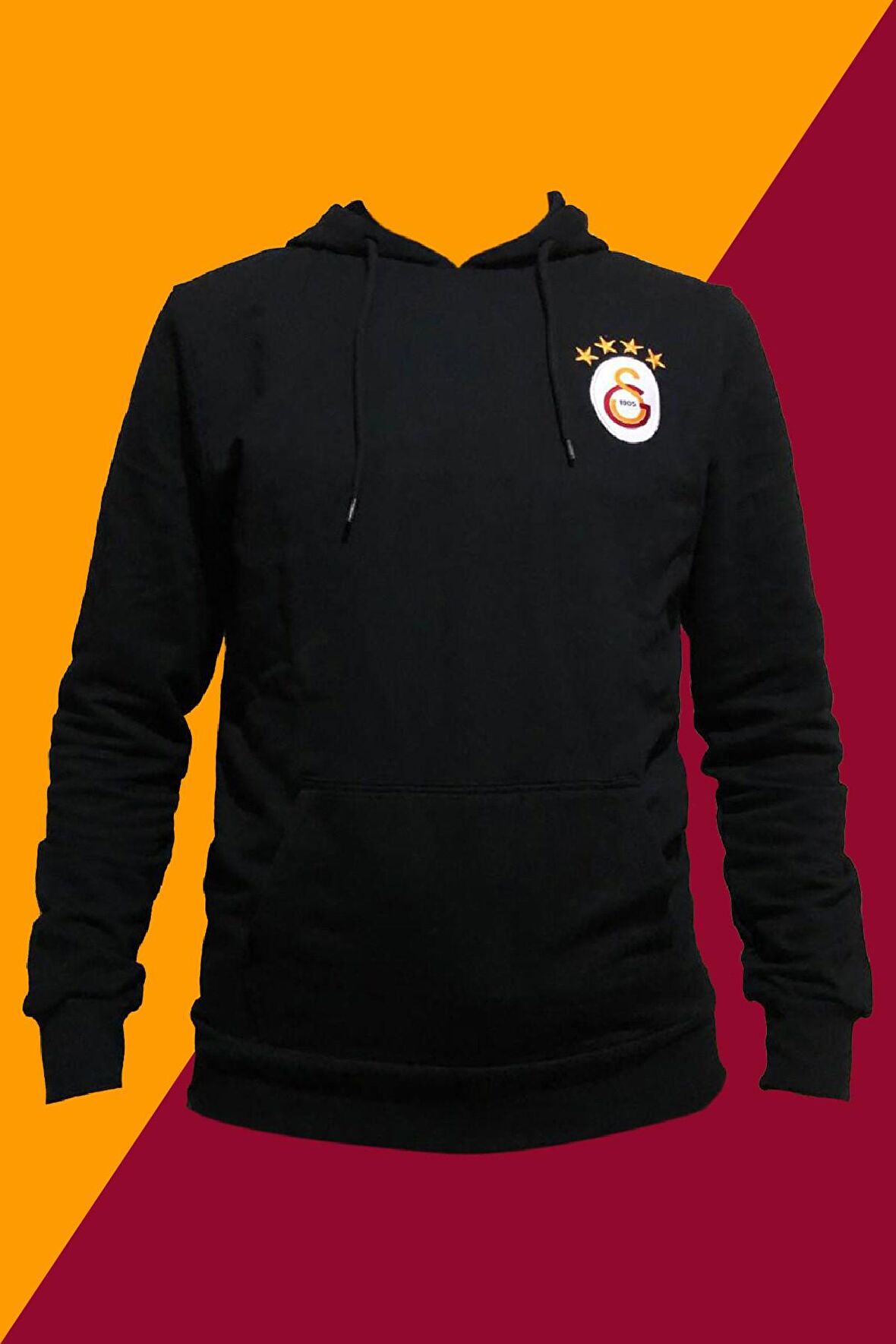 Galatasaray Orijinal Sweat Kapüşonlu Logolu Siyah Sweat