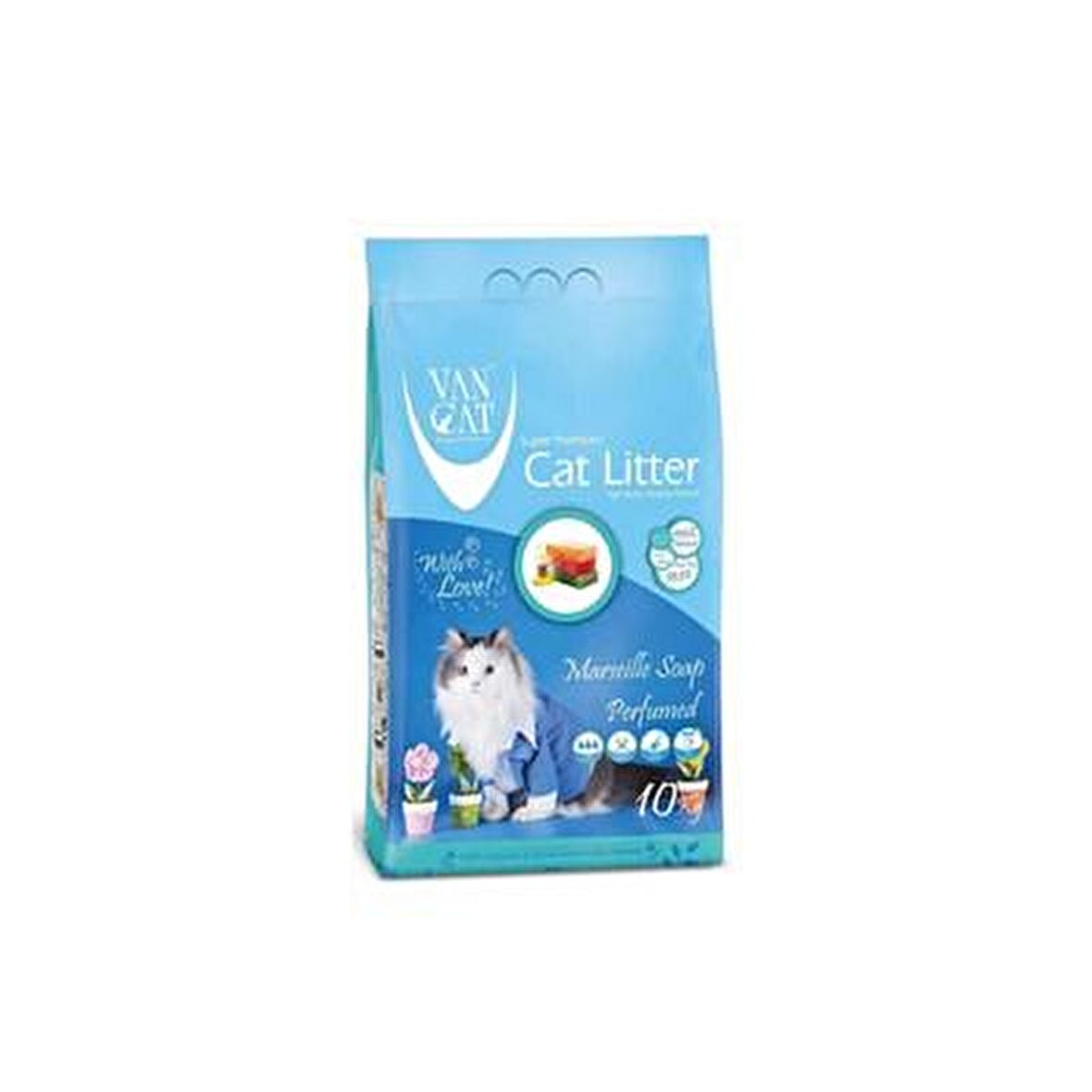 Vancat Marsılya Sabunlu Bentonit Kedi Kumu İnce Taneli 10 Kg