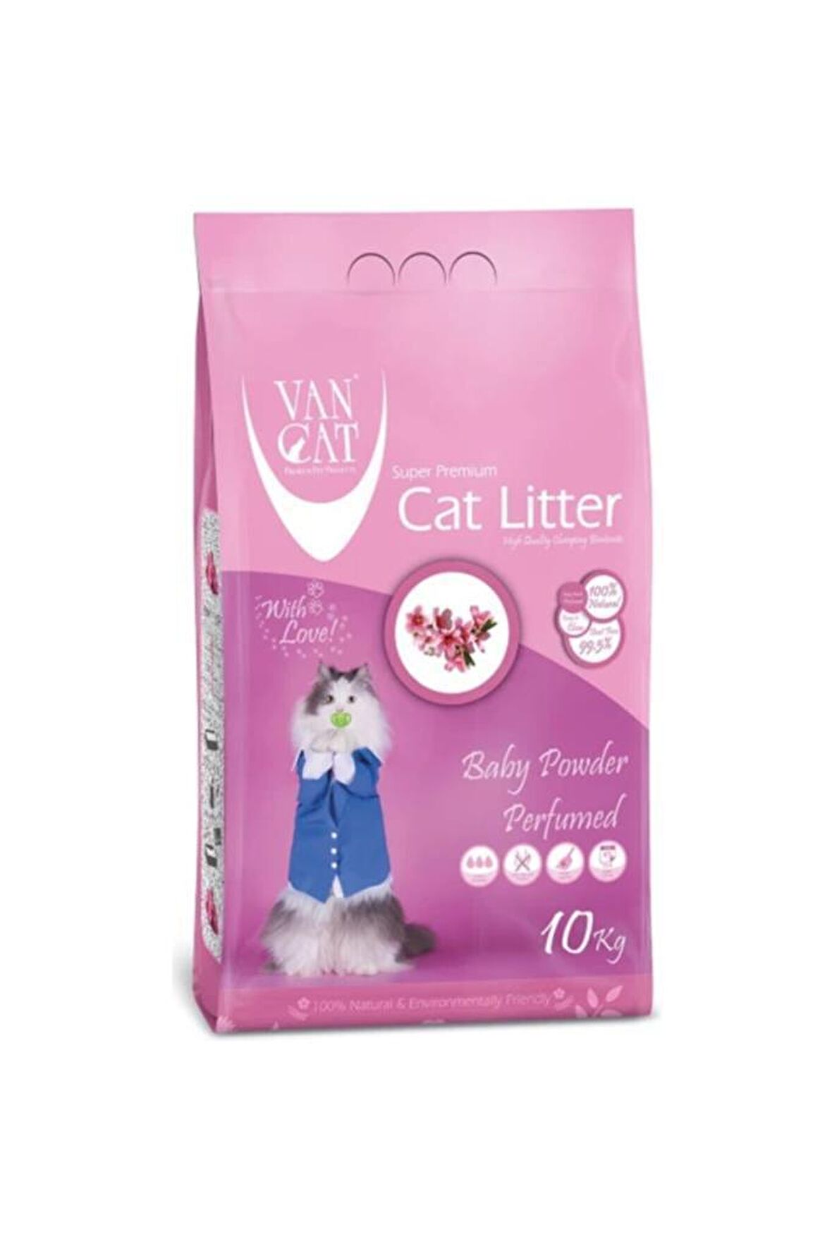 Vancat BabyPowder Bentonit Kedi Kumu İnce Taneli 10 KG