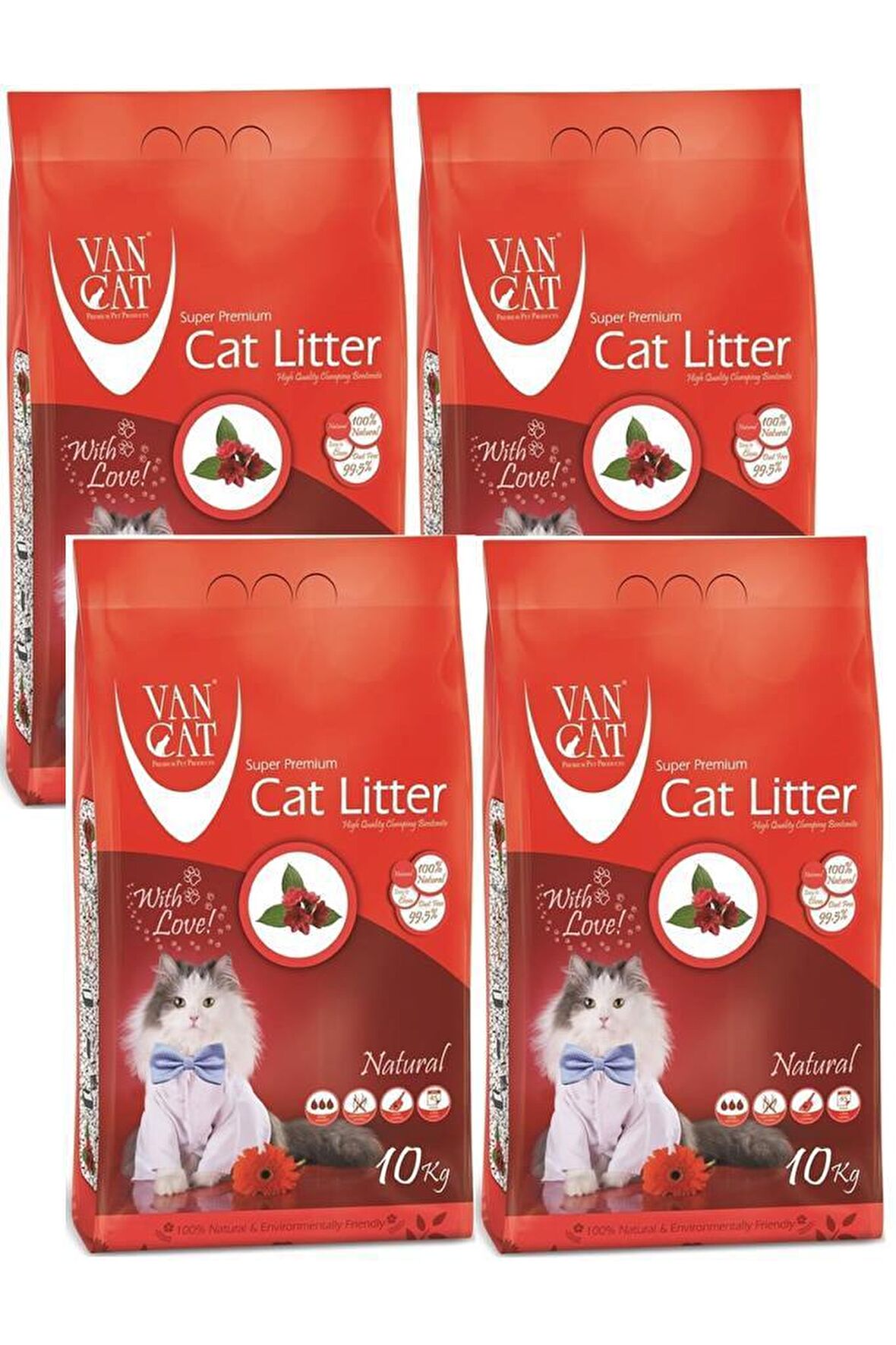 VANCAT NATURAL CAT LITTER 10 KG 4 Adet