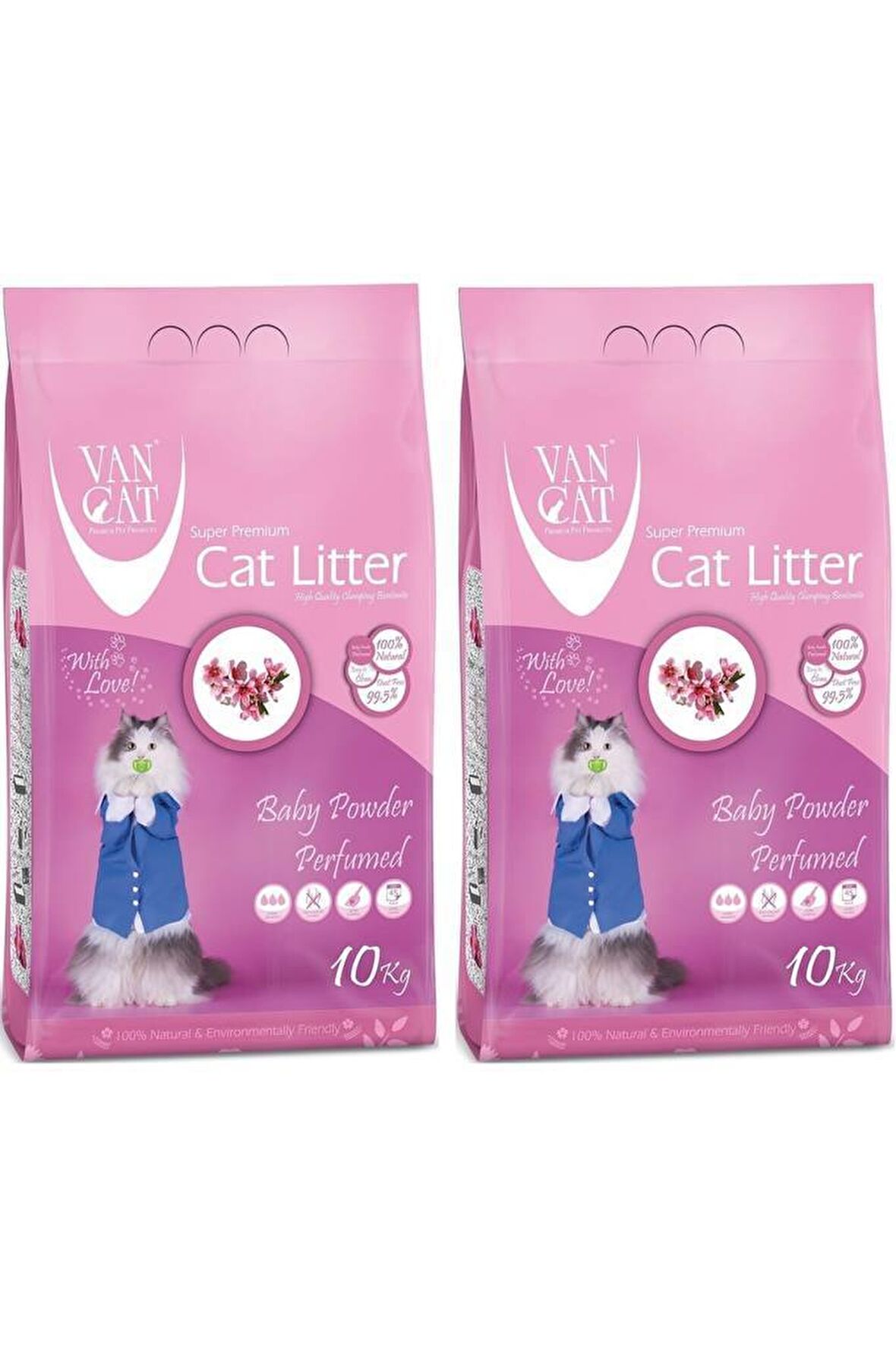 Van Cat Baby Powder Parfümlü Kedi Kumu 10 Kg 2 Adet