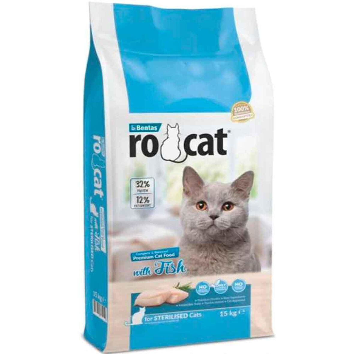 RO Cat Balıklı Kısır Kedi Maması 15 Kg