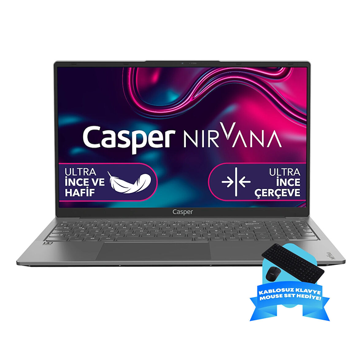 Casper Nirvana X600.1270-8V00X-G-F-D200 Intel Core i7-12700H 8GB RAM 500GB NVME SSD Freedos + Kablosuz Klavye-Mouse set hediye