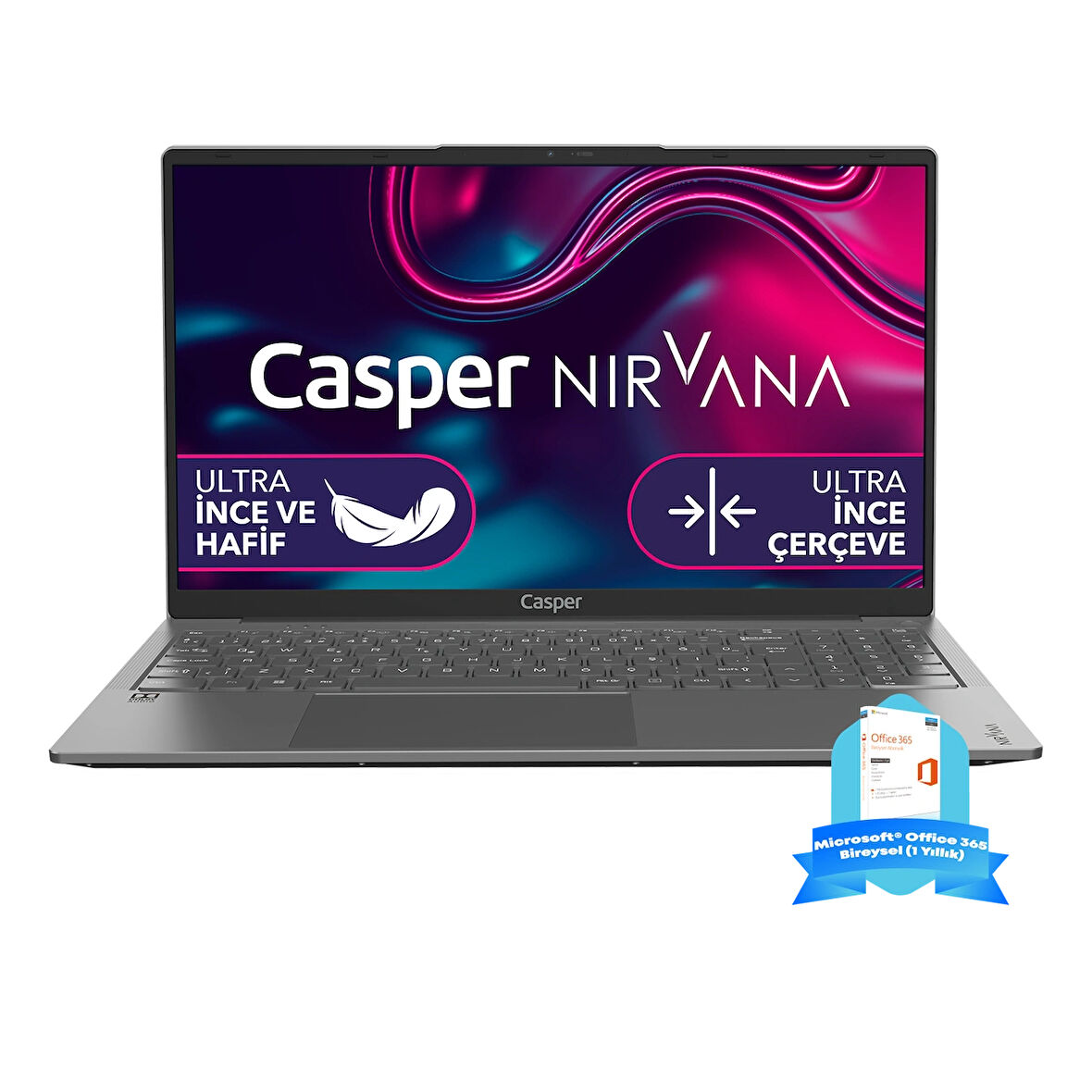 Casper Nirvana X600.1270-BX00R-G-F-OFM365 Intel Core i7-12700H 16GB RAM 2TB NVME SSD Windows 11 Pro + Microsoft® Office 365 Bireysel (1 Yıllık) Hediye