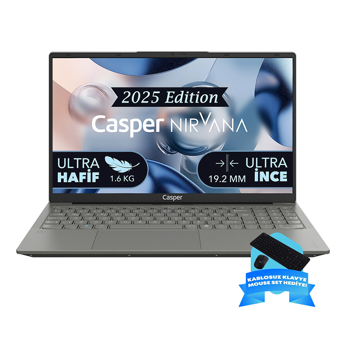 Casper Nirvana X600.1362-DF00X-G-F-D200 Intel Core i7-13620H 32GB RAM 1TB NVME SSD Freedos Kablosuz Klavye-Mouse set