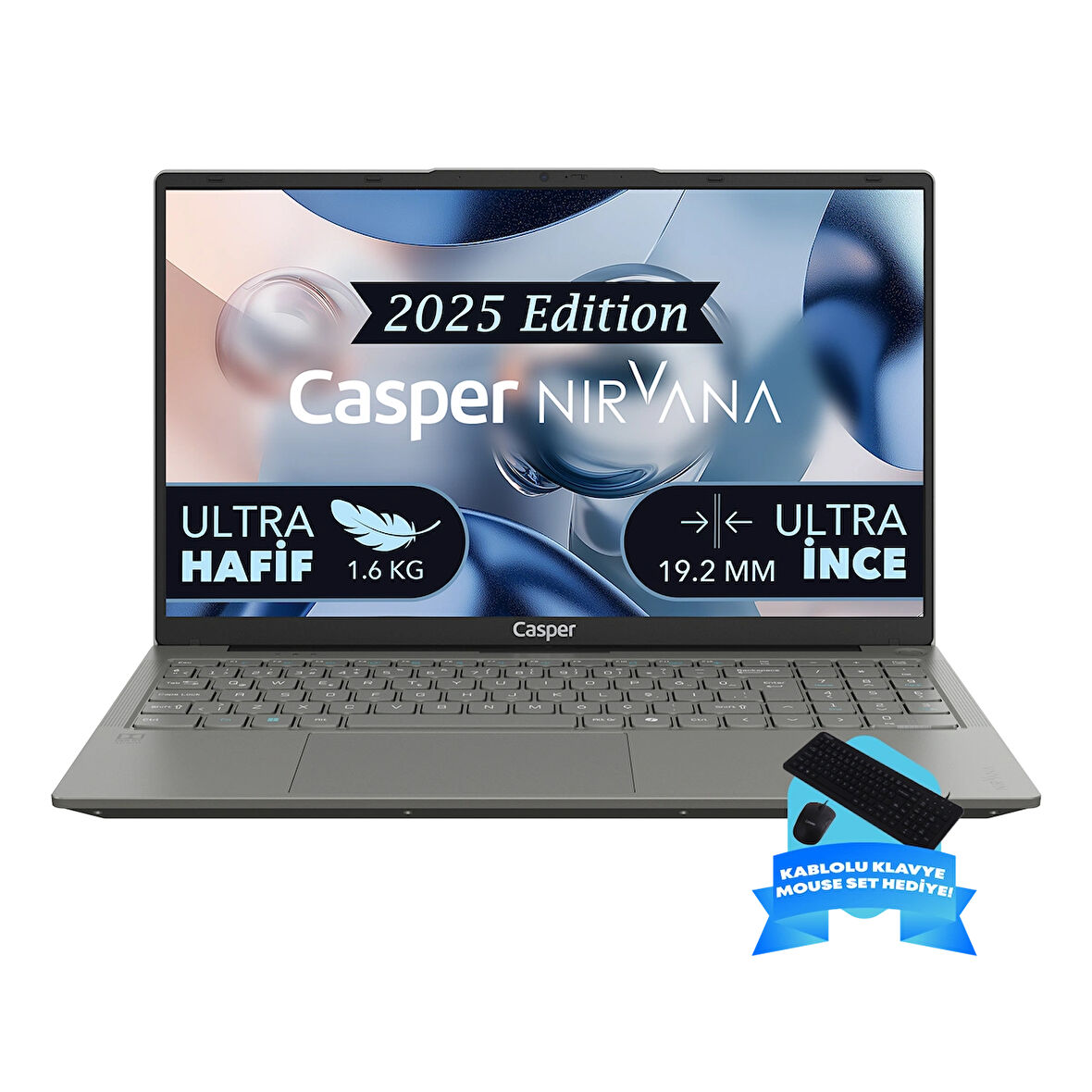 Casper Nirvana X600.7430-BU00X-G-F-D2D1 AMD Ryzen 5-7430U 16GB RAM 250GB NVME SSD Freedos + Kablolu Klavye-Mouse Set Hediye