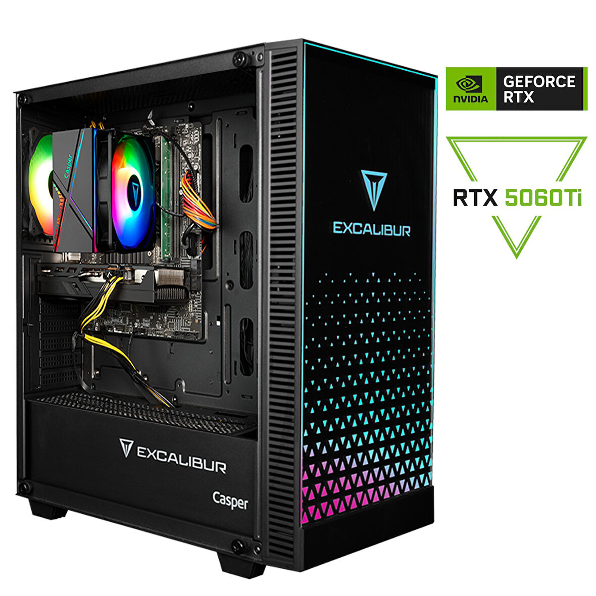 Casper Excalibur E65L.144F-DFT0X-0HD Intel Core i5-14400F 32GB RAM 1TB SSD Nvidia GeForce RTX 5060TI Freedos