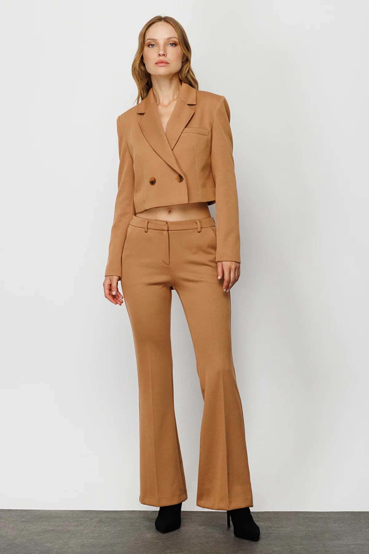 Ekol Kadın Bol Paça Pantolon 4035 Camel
