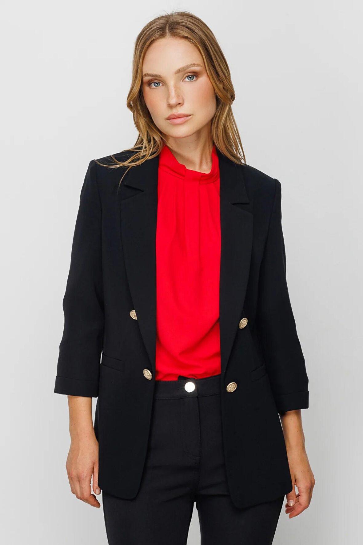 Ekol Siyah Kadın Blazer Ceket 23204165