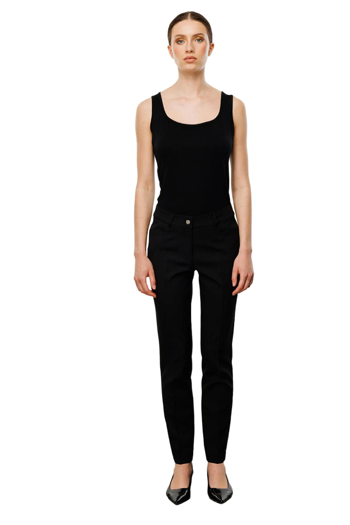 Ekol Dar Paça Normal Bel Siyah Kadın Pantolon 24EKL03056