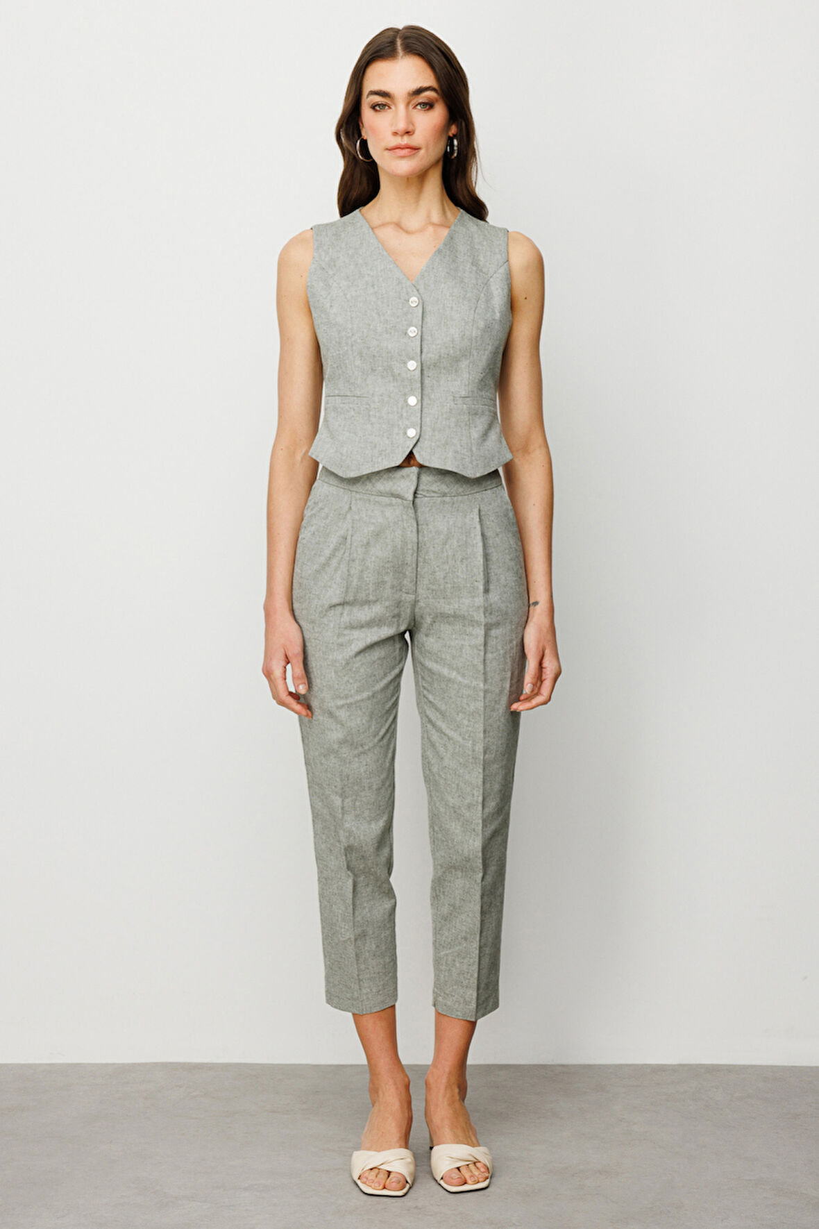 Ekol Kadın Yüksel Bel Yandan Cepli Pantolon 4068 Oliv