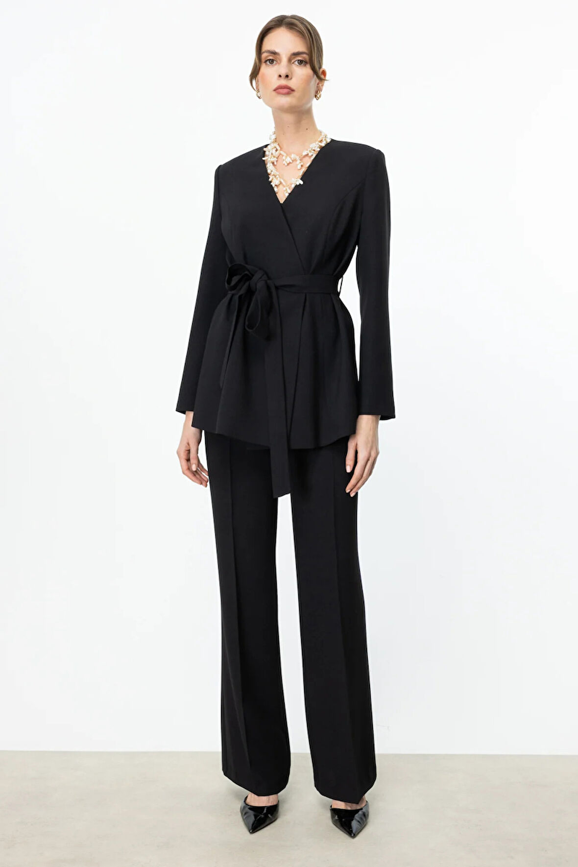 Ekol Kadın Yüksek Bel Bol Paça Pantolon 4234 Siyah