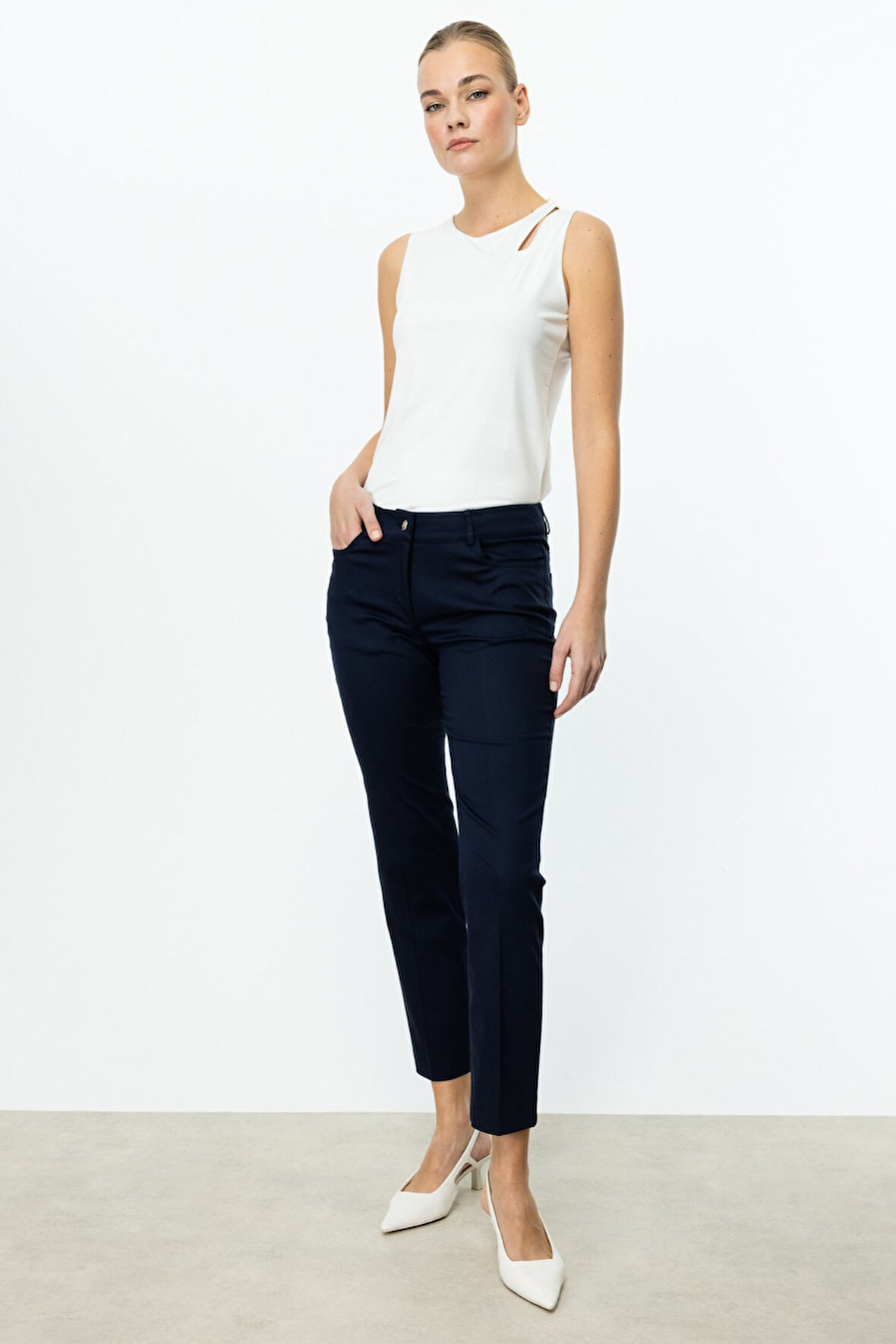 Ekol Kadın Köprülü Dar Paça Pantolon 2022 Lacivert