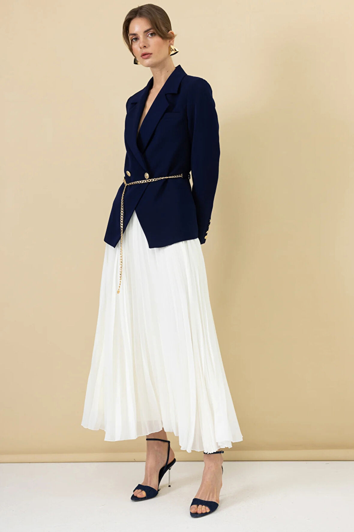 Ekol Kadın Piliseli Maxi Boy Tül Etek 1086 Ekru