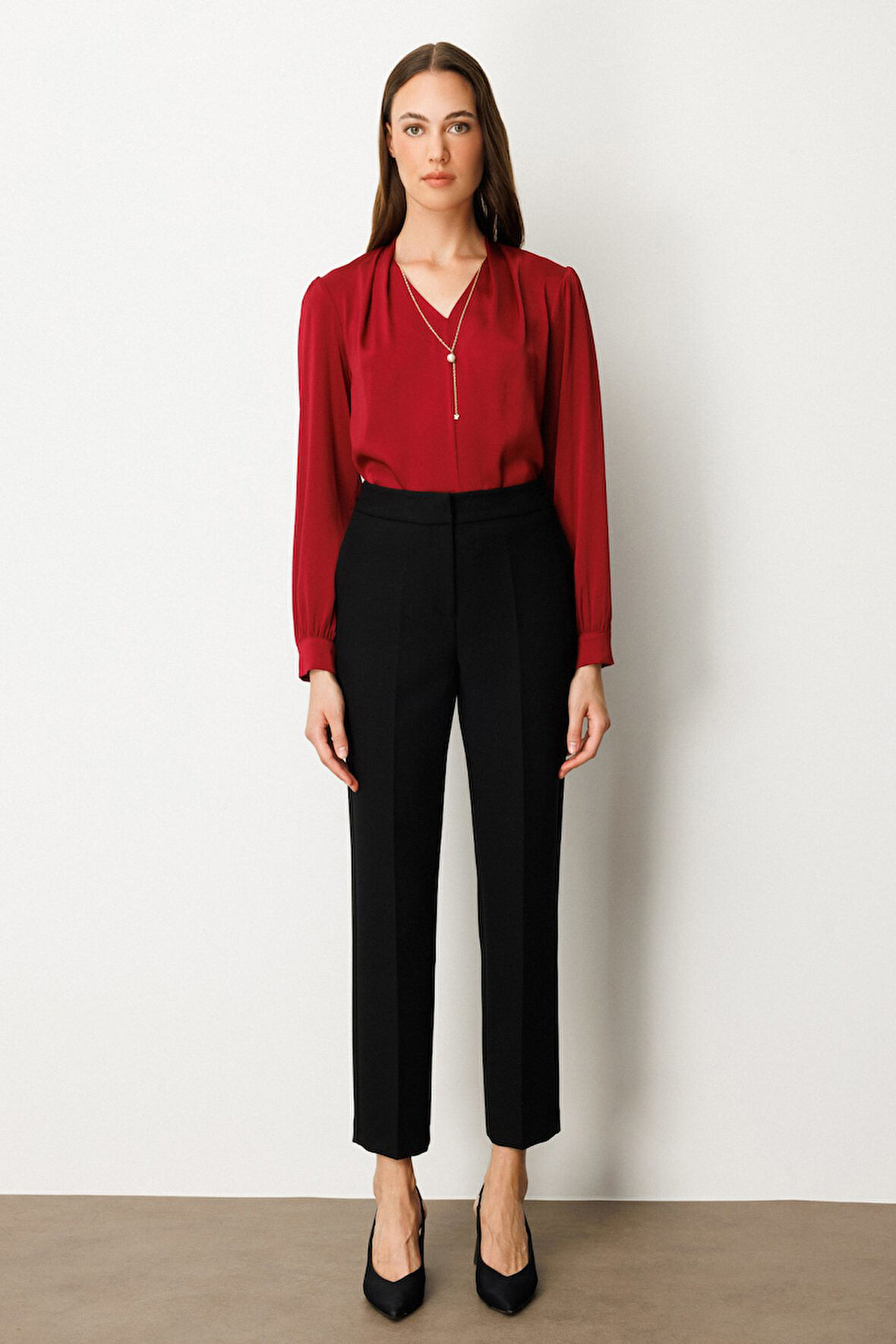 Ekol Kadın Boru Paça Yan Cepli Pantolon 5023 Siyah