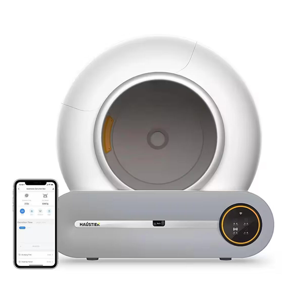 Haustier BF01 Akıllı Otomatik Kedi Tuvaleti, Tuya App-Wifi Uzaktan Kontrol, 65LT Hazne, 9lt Çöp Haznesi-Uv Kötü Koku Temizleme, Ağırlık Sensörlü