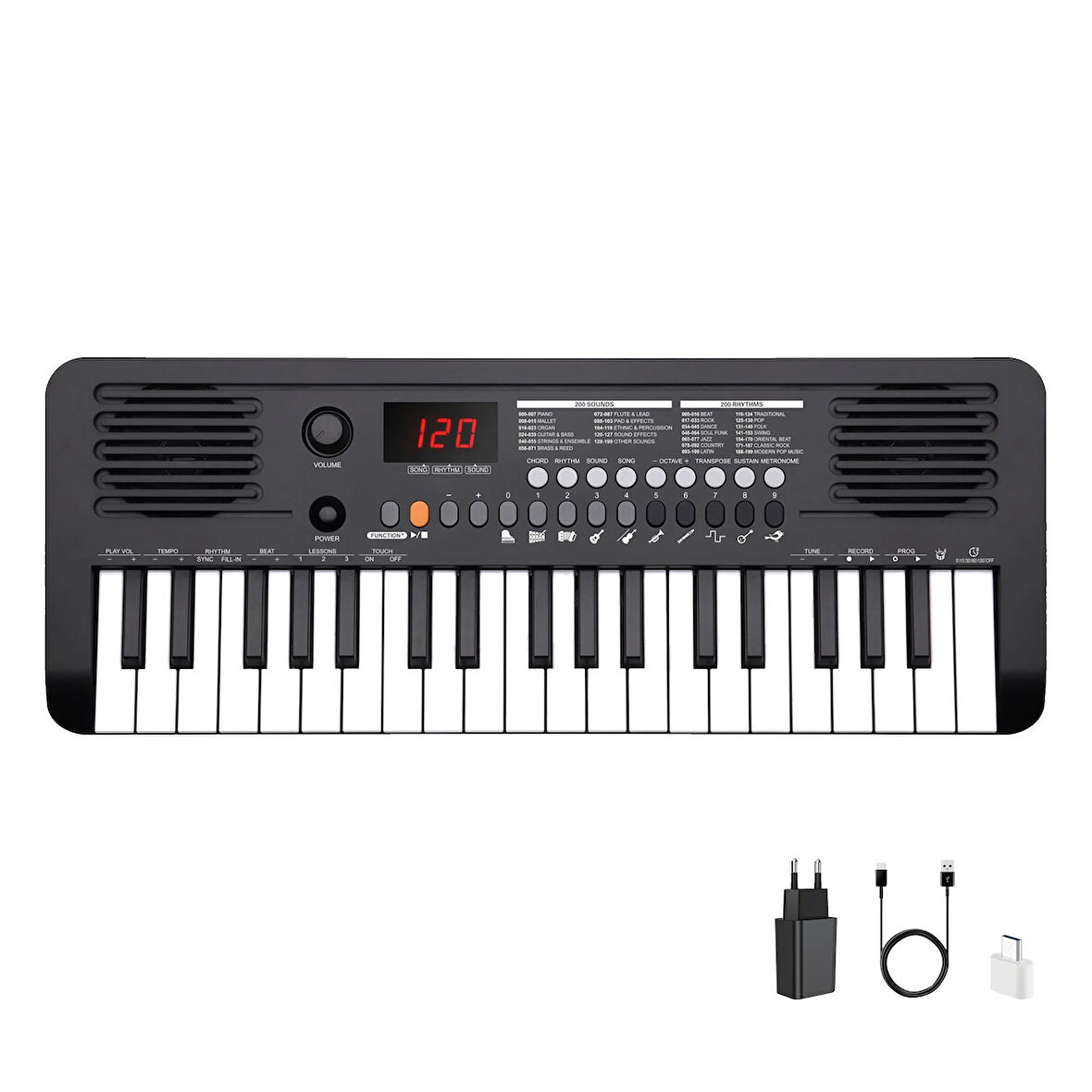 Jwin Sapphire  MK-1537  37 Tuşlu  Org (Adaptör Hediye)-Siyah 