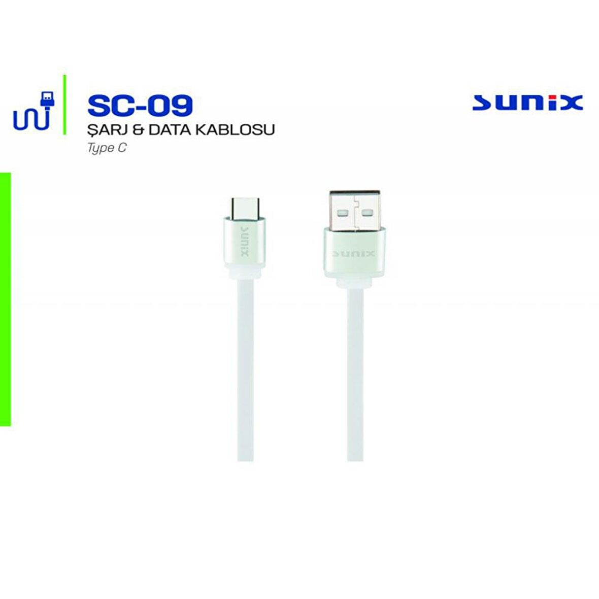 Sunix SC-09 Type C Soft Kablo Beyaz