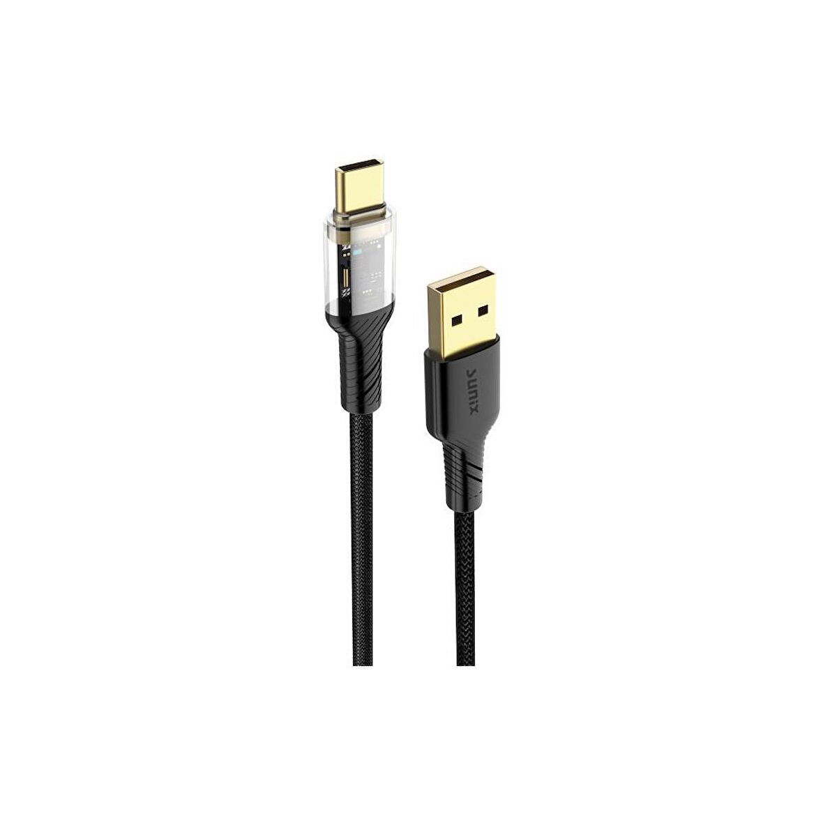 Sunix 3.4A Type-C Şarj ve Data Kablosu Siyah SC-85