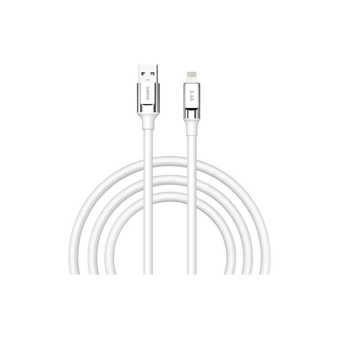 Sunix 3.4A Lightning Şarj ve Data Kablosu Beyaz SC-64