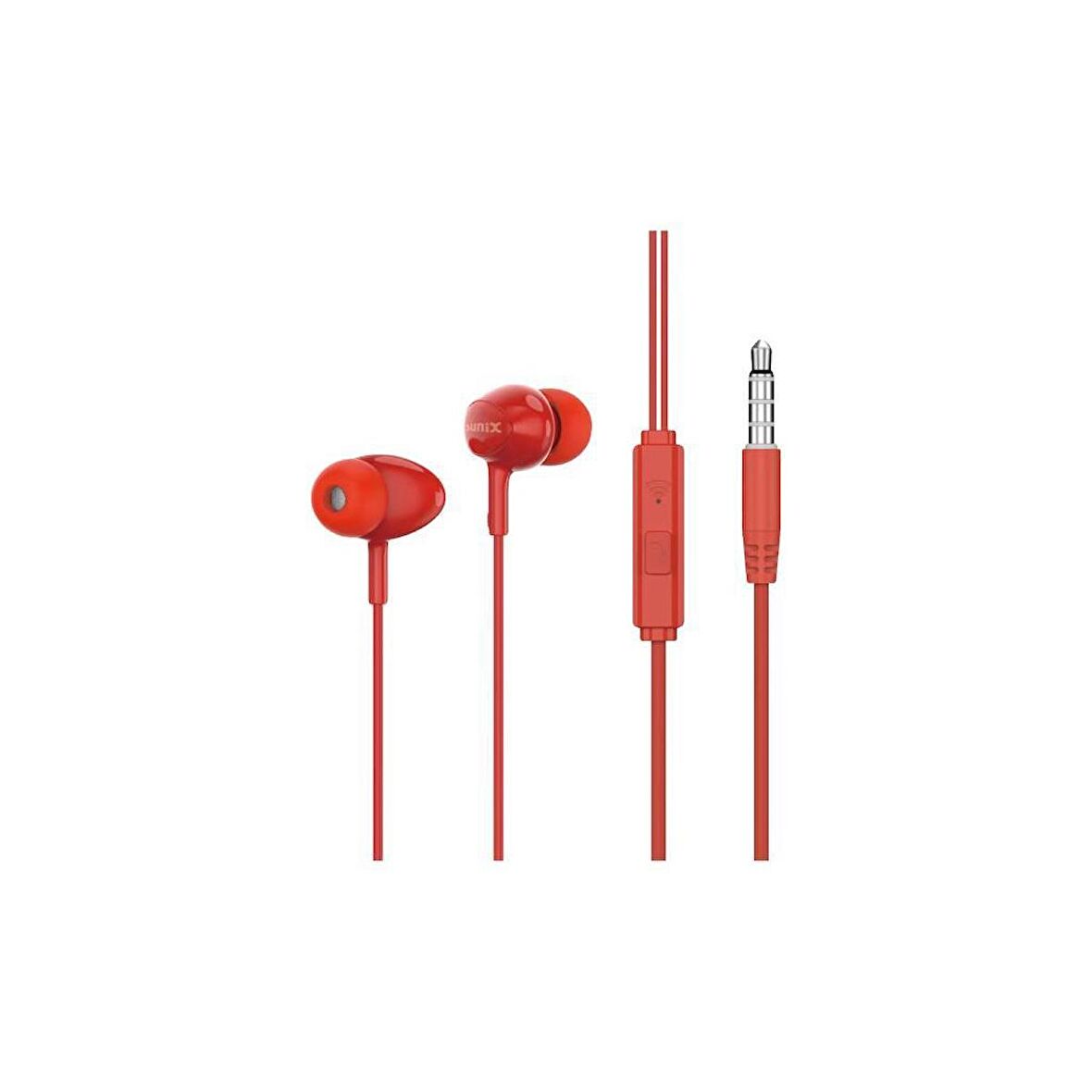 Sunix Stereo Mikrofonlu 3.5mm Kulak İçi Kablolu Kulaklık Kırmızı SX-16