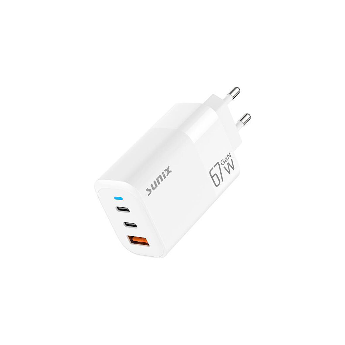 Sunix 65W GaN Teknoloji 2x Usb-C ve Usb-A Şarj Adaptörü S-150