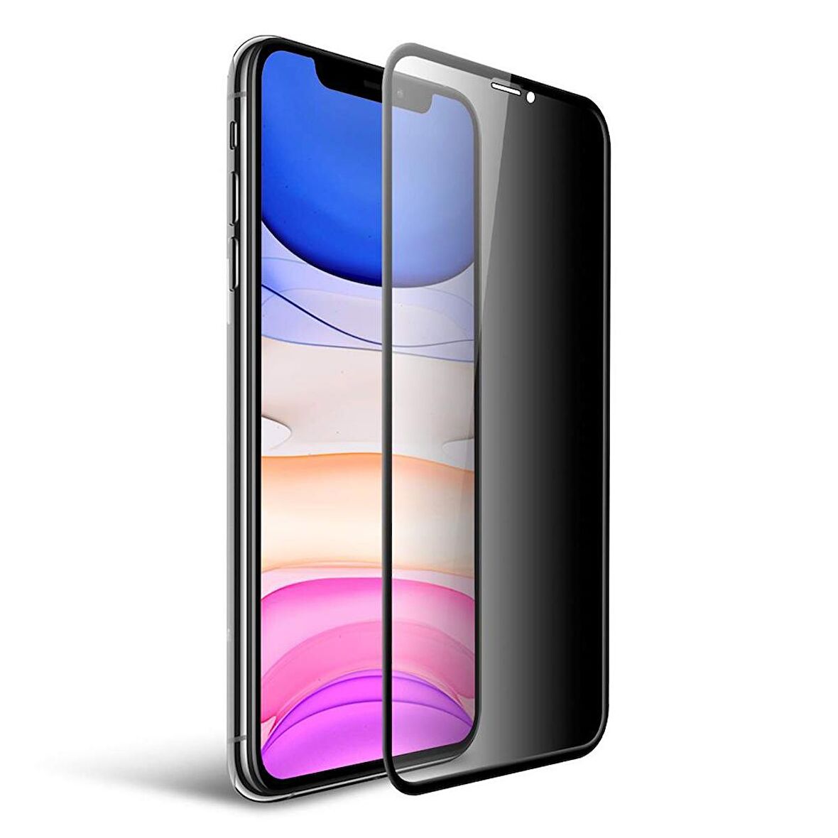 Sunix Iphone 11/XR ile Uyumlu 6D Hayalet Temperli Ekran Koruyucu Cam Siyah 2 ADET