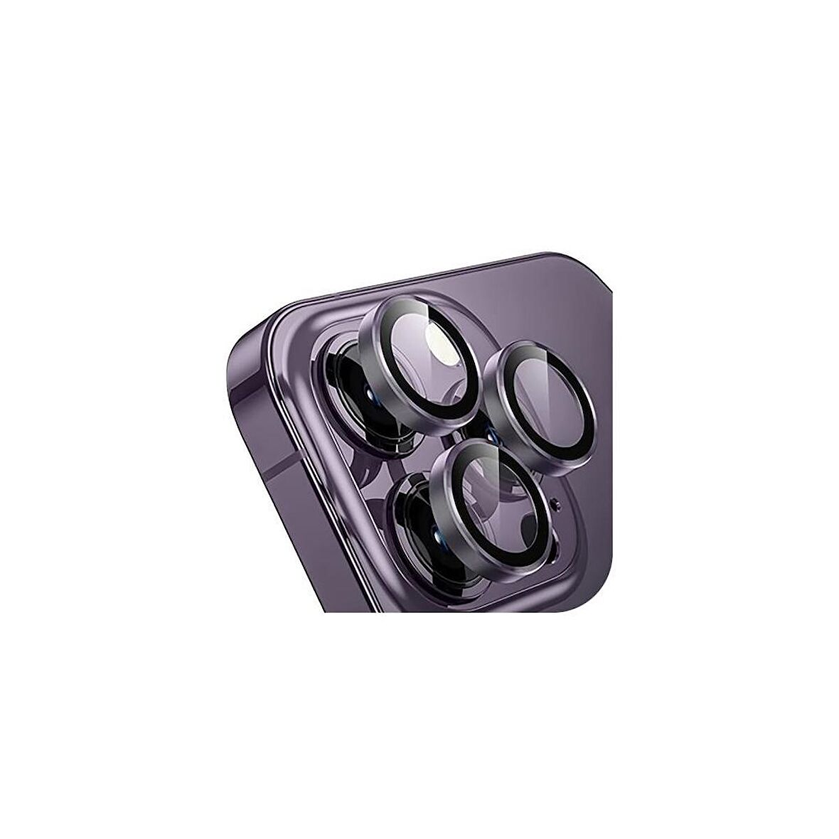 SHAZA Iphone 14 Pro / 14 Pro Max İle Uyumlu Darbeye Dayanıklı Mekanizmalı Safir Kamera Lens Koruyucu Mor